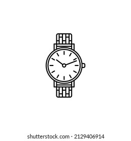 Luxury Watch Icon In Vector. Logotype