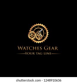 Luxury watches gear logo. 