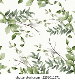 luxury watercolor leaves seamless pattern design