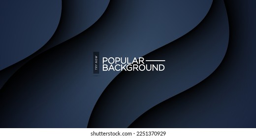 Luxury wave abstract background with dark grey and black gradient color on background. Eps10 Illustration vector