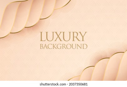 Luxury wave beige abstract background