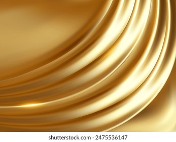 Luxury Wave Gold Silk background. Golden background. Color texture. Light effect. Design element. Abstract background texture pattern. Texture backdrop.