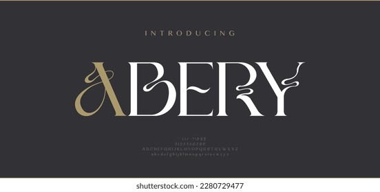 Luxury wedding alphabet font. Typography decorative elegant classic lettering serif fonts vintage retro for logo. vector illustration