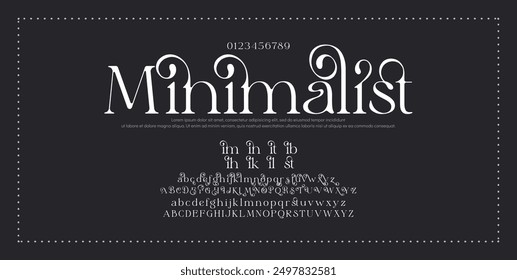 Luxury wedding alphabet font. Typography decorative elegant classic lettering serif fonts vintage retro for logo. vector illustration