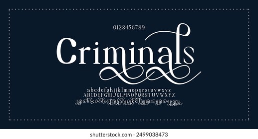 Luxury wedding alphabet font. Typography decorative elegant classic lettering serif fonts vintage retro for logo. vector illustration