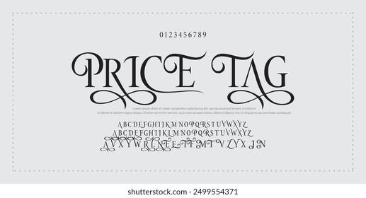 Luxury wedding alphabet font. Typography decorative elegant classic lettering serif fonts vintage retro for logo. vector illustration