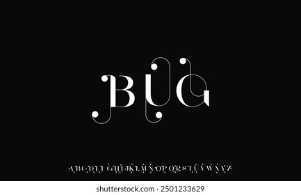 Luxury wedding alphabet font. Typography decorative elegant classic lettering serif fonts vintage retro for logo.