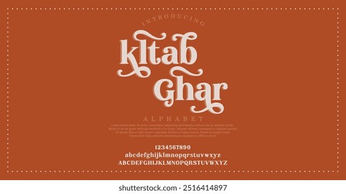 Luxury wedding alphabet font. Typography decorative elegant classic lettering serif fonts vintage retro for logo. vector illustration