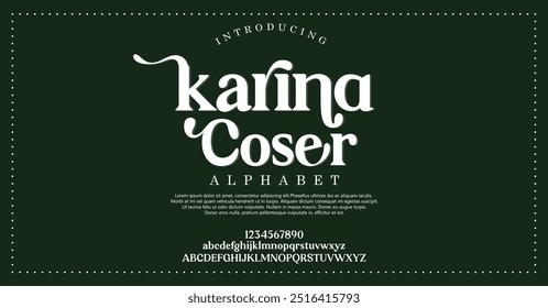Luxury wedding alphabet font. Typography decorative elegant classic lettering serif fonts vintage retro for logo. vector illustration
