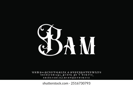 Luxury wedding alphabet font. Typography decorative elegant classic lettering serif fonts vintage retro for logo.
