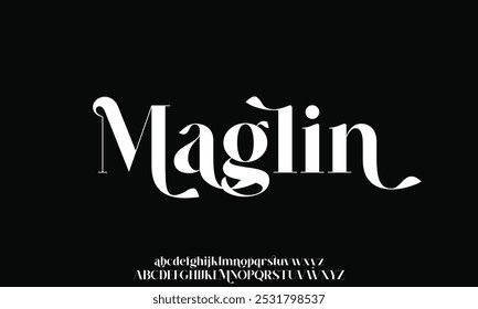 Luxury wedding alphabet font. Typography decorative elegant classic lettering serif fonts vintage retro for logo.