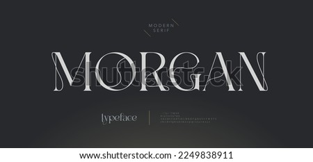 Luxury wedding alphabet font. Typography decorative elegant classic lettering serif fonts vintage retro for logo. vector illustration Foto stock © 