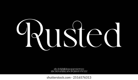 Luxo casamento alfabeto letras fonte com caudas. Tipografia elegante clássico fontes serif e número decorativo vintage conceito retro para logotipo branding.