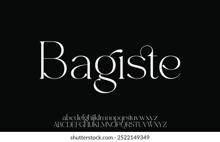 Luxury wedding alphabet letters font with tails. Typography elegant classic lettering serif fonts and number decorative vintage retro concept for logo branding. vector illustration