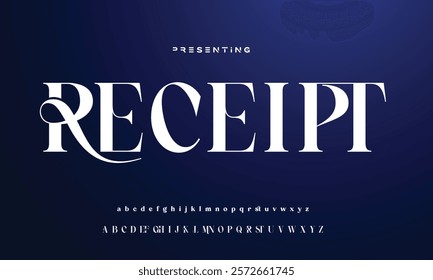 Luxury wedding alphabet letters font with tails. Typography elegant classic serif fonts and number decorative vintage retro concept for logo branding. vector illustration
