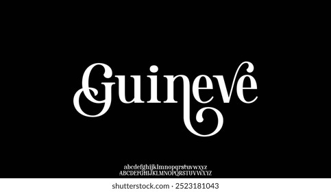 Luxury wedding alphabet logo font with tails. Typography elegant classic serif fonts and number decorative vintage retro logos branding. vector illustration