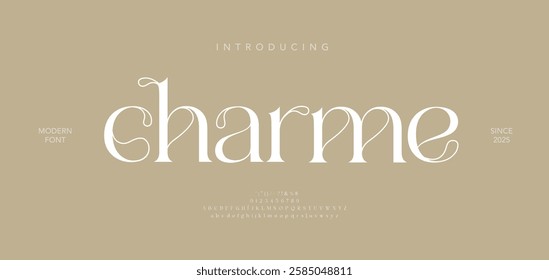 Luxury wedding alphabet logo font. Typography decorative elegant classic lettering serif fonts vintage retro for logos. vector illustration