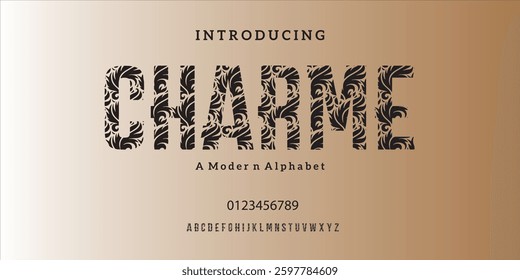 Luxury wedding alphabet logo font.