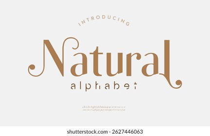 Luxury wedding alphabet number and letter font. elegant classic Typography lettering serif fonts, decorative vintage retro concept. vector illustration
