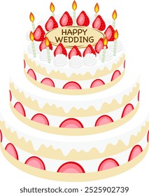 Luxury wedding cake illustration material