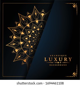 Tarjeta de matrimonio de lujo con patrón mandala