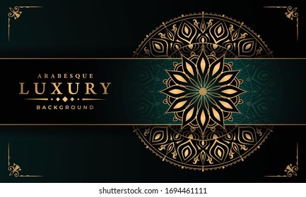 Luxury wedding card with mandala pattern