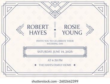 Luxury wedding certificate geometric frame