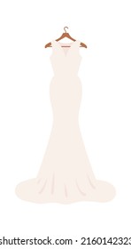 Luxury Wedding Dress. Vector illustration