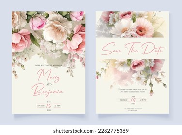 Luxury wedding invitation card background with golden line art flower and botanical leaves, Organic shapes, Watercolor. Abstract art background vector design for wedding and vip cover template.