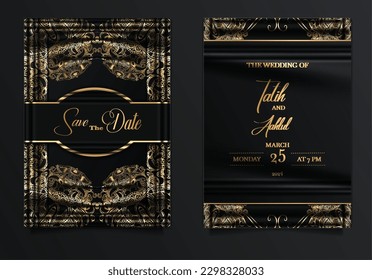 luxury wedding invitation card design set