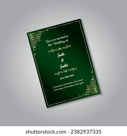 Luxury wedding invitation card design set. Luxury vintage golden vector invitation card template. 