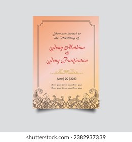 Luxury wedding invitation card design set. Luxury vintage golden vector invitation card template. 