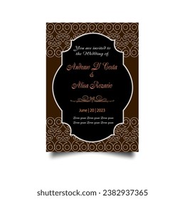 Luxury wedding invitation card design set. Luxury vintage golden vector invitation card template. 