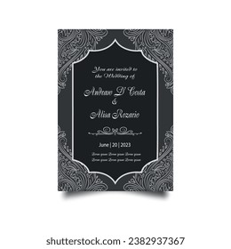 Luxury wedding invitation card design set. Luxury vintage golden vector invitation card template. 