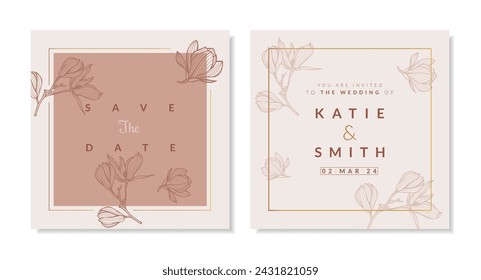 Plantillas de diseño de tarjetas de invitación de boda de lujo.