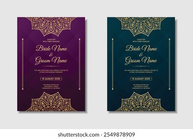 Luxury wedding invitation card design template