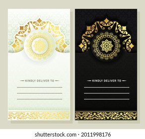 luxury wedding invitation card with mandala