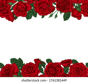 Tarjeta de invitación de Boda de Lujo con rosas rojas, cuerdas y hojas. tarjeta de saludo de diseño e invitación de la boda, cumpleaños, Día de San Valentín, día de la madre, aniversario, feriado