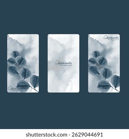 Luxury wedding invitation card rose template. Watercolor card with gold line art, eucalyptus, colorful floral, leaves. Elegant botanical Floral vector template with lily flower background. 