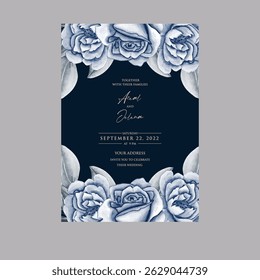 Luxury wedding invitation card rose template. Watercolor card with gold line art, eucalyptus, colorful floral, leaves. Elegant botanical Floral vector template with lily flower background. 