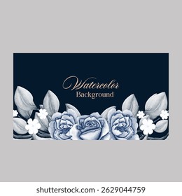Luxury wedding invitation card rose template. Watercolor card with gold line art, eucalyptus, colorful floral, leaves. Elegant botanical Floral vector template with lily flower background. 