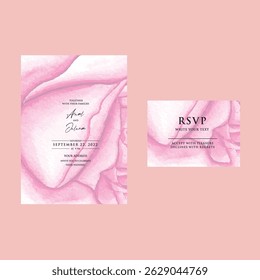 Luxury wedding invitation card rose template. Watercolor card with gold line art, eucalyptus, colorful floral, leaves. Elegant botanical Floral vector template with lily flower background. 