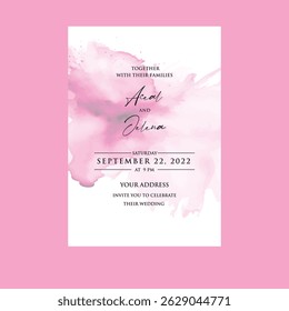 Luxury wedding invitation card rose template. Watercolor card with gold line art, eucalyptus, colorful floral, leaves. Elegant botanical Floral vector template with lily flower background. 