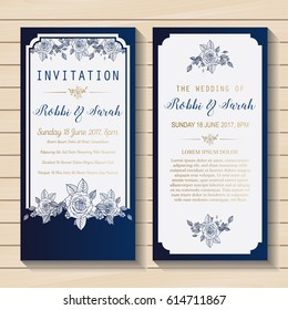 Luxury wedding invitation card sweet with floral Templates