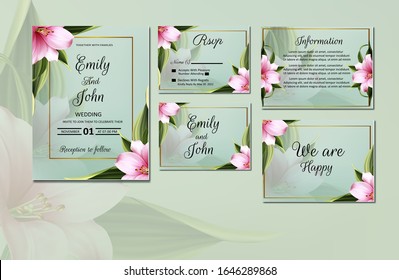 luxury wedding invitation card template suit elegant flower