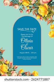 Luxury wedding invitation card template vector.
