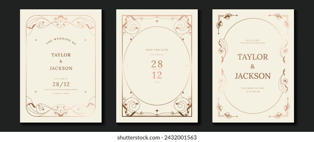 Vector invitación boda lujo