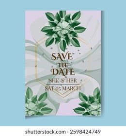 Luxury wedding invitation card vector file