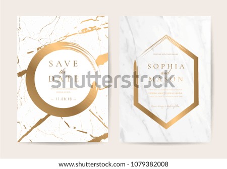 Luxury Wedding Invitation Cards Gold Marble Stock Vector (Royalty Free ...