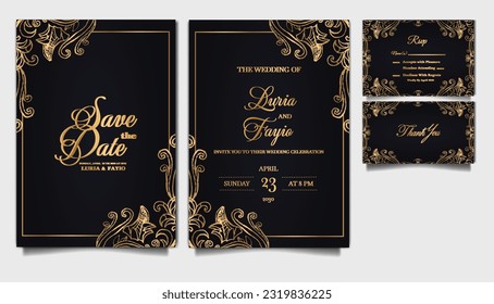 luxury wedding invitation cards set